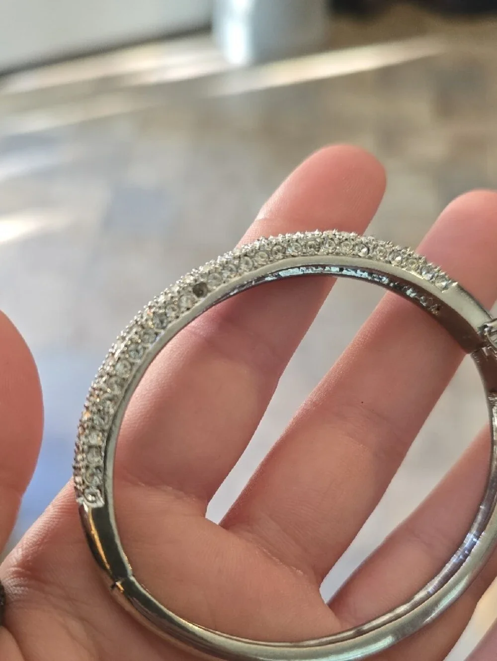 Lia Sophia Glitterati Hinged Bangle Bracelets - Set of 2